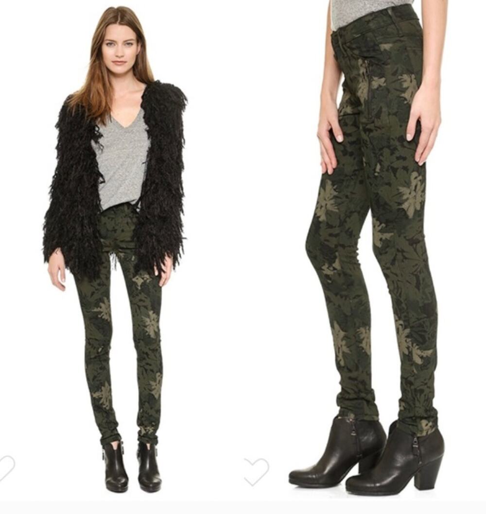Joe's Jeans Rollin Crusin Zip Legging Jean Green Camo Floral 28